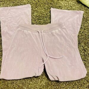 Baby pink velour low rise sweat pants